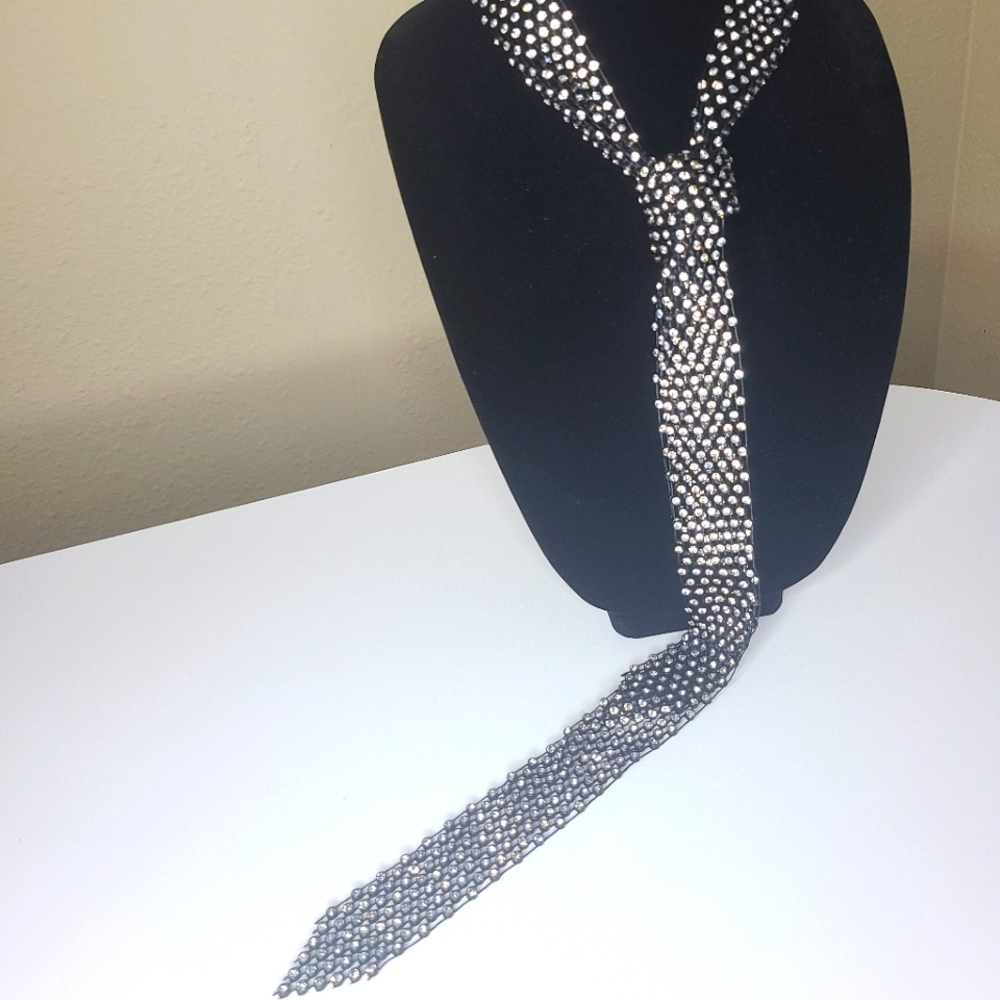 Black Sequin Tie
